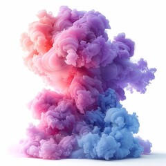 Fototapeta premium colorful smoke explosions isolated on white