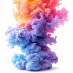 Obraz premium colorful smoke explosions isolated on white
