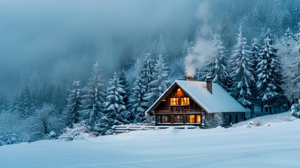 Naklejka premium house in the snow