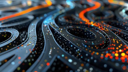 artistic digital rendering of a capital investment decision-making process, depicted as a network of roads leading to various financial destinations