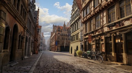 Fototapeta premium Wide view of a historic street.