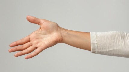 This is an illustration of a female hand and arm gesture set against a white background. It is used for collage design purposes