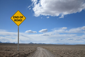 desert road sign end of road