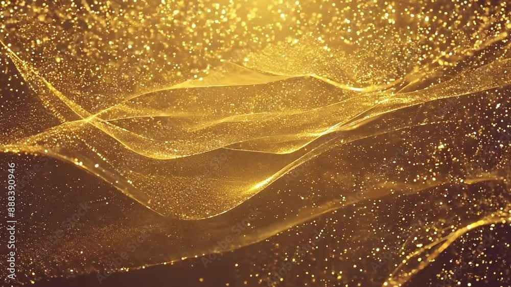 Aufkleber abstract golden background with shimmering particles.
