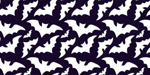 spooky seamless pattern with bats. ideal for Halloween decor and eerie designs.