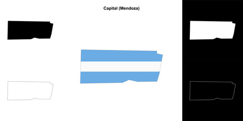 Capital department (Mendoza) outline map set