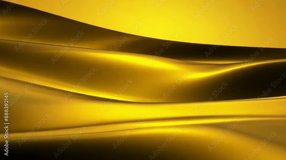 Poster a smooth, flowing abstract image of gold waves.