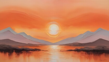 Obraz premium Light Dark Clear Plain Warm Vibrant Orange Red Yellow Background Backdrop Texture Paint Color Fruit