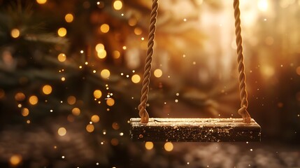Close up view of christmas swing with brown background