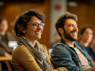 "Smiling Diverse Friends at a Gathering"