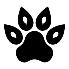 Paw logo cat dog animal pet vector footprint icon silhouette vector art illustration