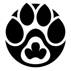 Paw logo cat dog animal pet vector footprint icon silhouette vector art illustration