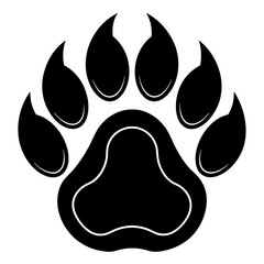 Paw logo cat dog animal pet vector footprint icon silhouette vector art illustration