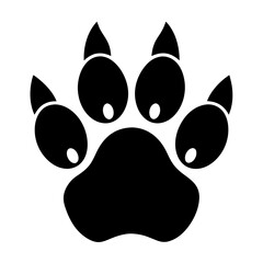 Paw logo cat dog animal pet vector footprint icon silhouette vector art illustration