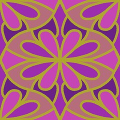 Abstract geometric floral seamless flower pattern for fabrics and linens