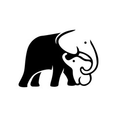 Mom And Baby Elephant Vector