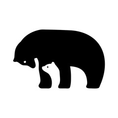 Mom And Baby Bear Vector