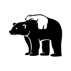 Mom And Baby Bear Vector