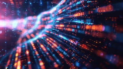 Obraz premium conceptual visualization of corporate bonds and securities depicted as a stream of digital code