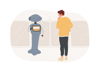 Customer service robots isolated cartoon vector illustrations.