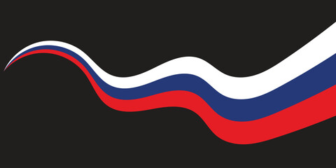 Russia Flag Wave Abstract Design