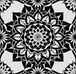 Beautiful silhouette mandala design vector art & Illustration