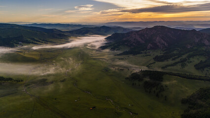 Episch mongolische Steppe Luftaufnahme