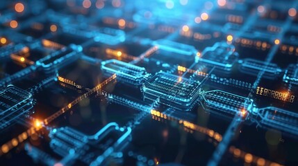 digital ledger displaying blockchain technology in use for secure corporate financial transactions