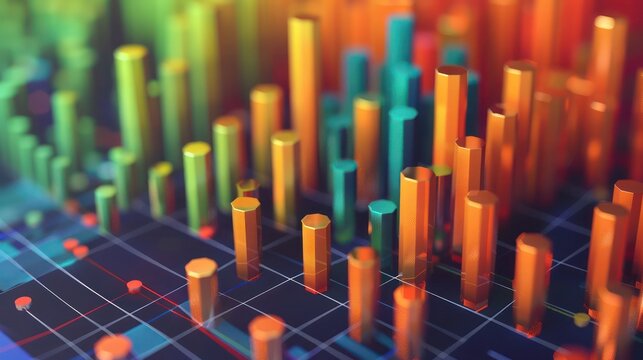dynamic 3D scatter plot showing investment returns versus risk across multiple asset classes