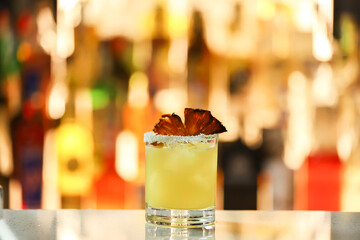 Cocktail with coconut and pineapple