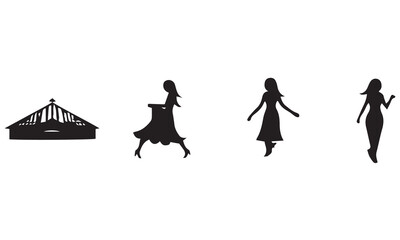 Vector Set Of Olympic Sports black Icons Isolated on White Background