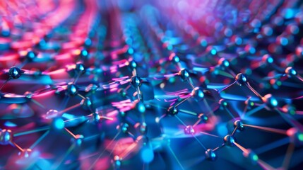 Fototapeta premium Futuristic tech envisions atomic structures merging with electronic patterns, creating a realm where science and technology dance together.