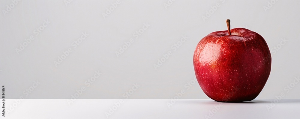 Wall mural fresh red apple with a smooth skin