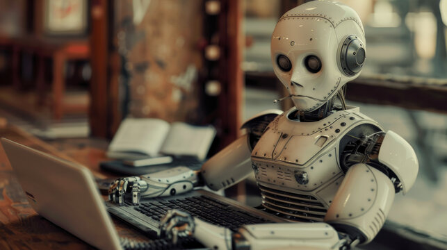 Content creators write words for websites, blogs, and social media. Humans write the content, not robots.