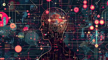 Obraz premium A visually captivating depiction of big data technology and data science illustrating the iterative process of querying analyzing and visualizing complex information