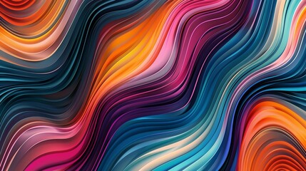 Obraz premium A geometric digital art piece featuring colorful abstract lines as the background.