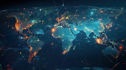 Fototapeta premium strategic map of global banking partnerships essential for a multinational corporation's treasury operations