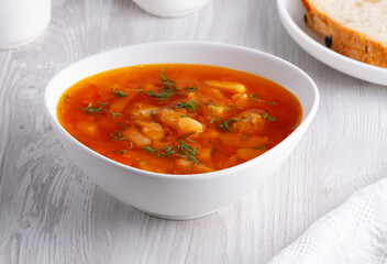 Ukrainian and russian national red borsch