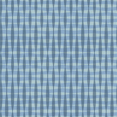 A complex geometric vector seamless pattern featuring interlocking light and dark blue shapes. The design creates an illusion of depth and movement, resembling a woven textile.