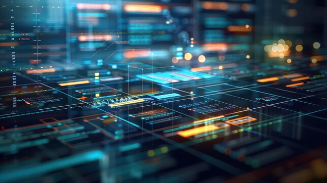 digital representation of a treasurya??s decision-making matrix, with options for funding and investments highlighted