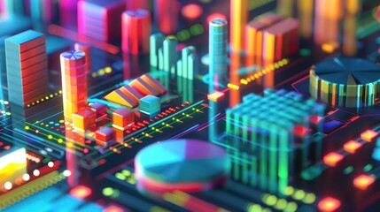 digital illustration of a treasury's investment diversification strategy, represented by various asset classes in different colors