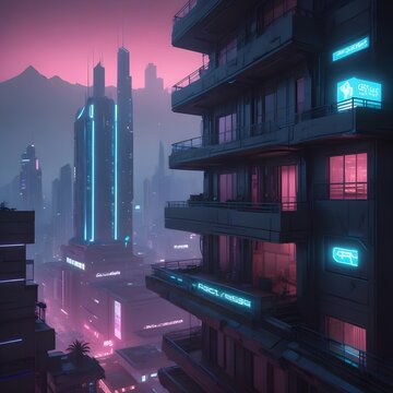 Cyberpunk buidin,design, hotel concet 