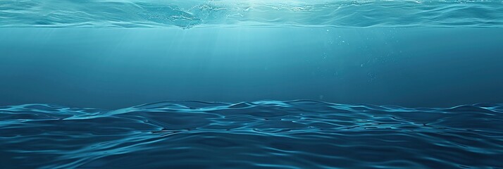 Sunlight shining through the surface of the ocean water