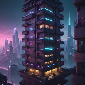 Cyberpunk buidin,design, hotel concet 