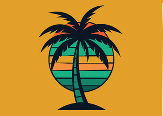 summer vibes with palm tree t-shirt design vector illustration