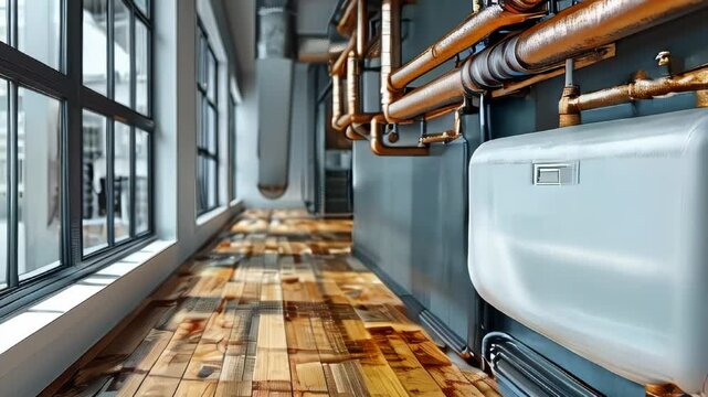 Interior of a modern boiler room