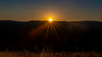 Mountain top sunrise in the Northern California sierra