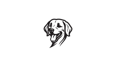 dog logo black simple flat icon on white background