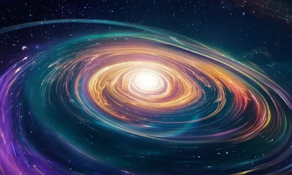  Scenic Spiral Infinite Galaxy Outer Space Travel Center Moving Stars Nebula Loop Animation