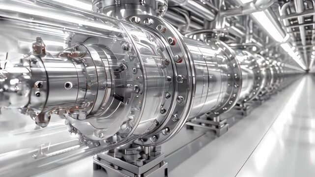 Industrial metal heat exchanger shell and tube capacity for heating liquid at oil refinery petrochemical plant high-tech power equipment background